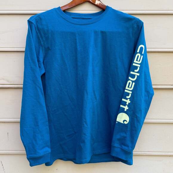 Carhartt Tops - NWT Carhartt Women’s Medium Heavyweight Blue Long Sleeve Logo Workwear Gorpcore